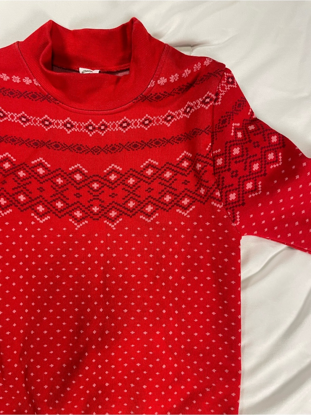 Fabletics Red Fair Isle Nordic Matching Set Leggings Top Women’s M Holiday - Picture 4 of 12
